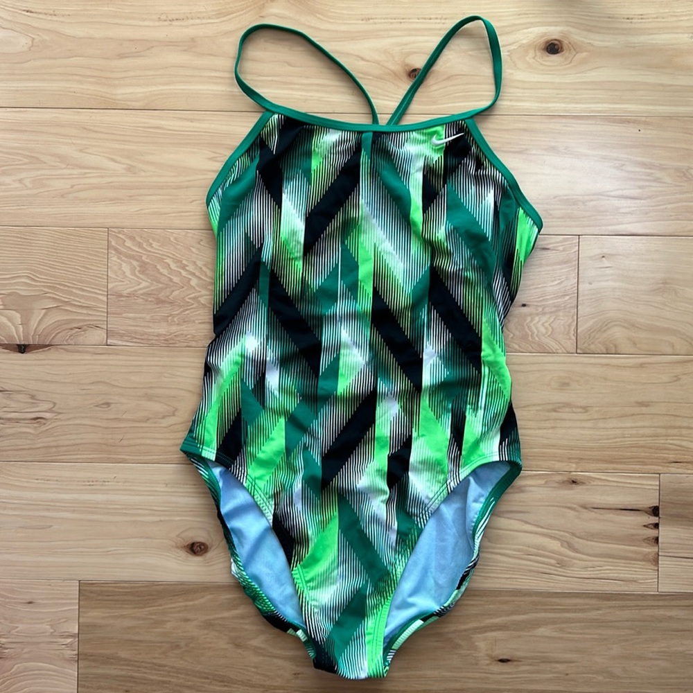 Nike Green Black One Piece Swimsuit | Size 10